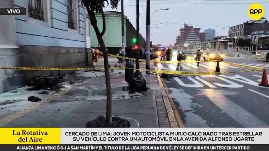 Cercado de Lima: suboficial de tercera PNP falleció tras estrellar su motocicleta contra un automóvil