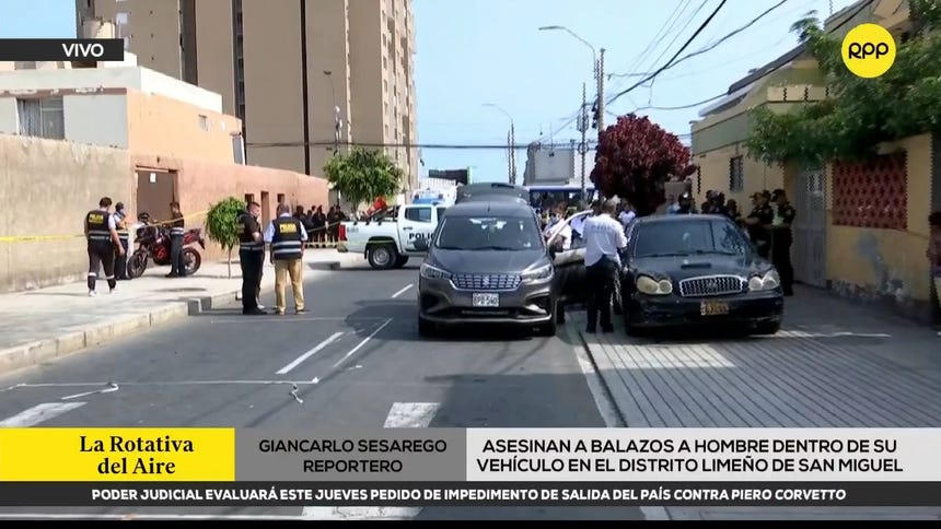 San Miguel: asesinan a balazos a un hombre que estaba dentro de su vehículo