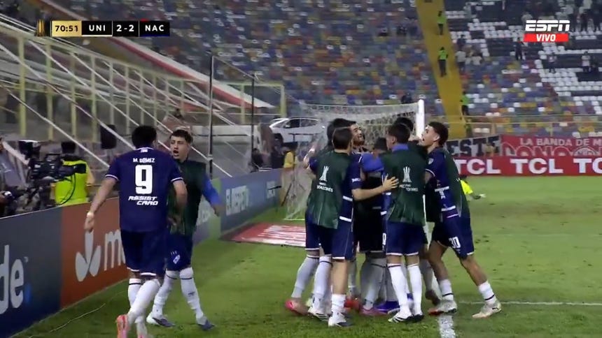 Silvera anotó el 2-2 para Nacional.