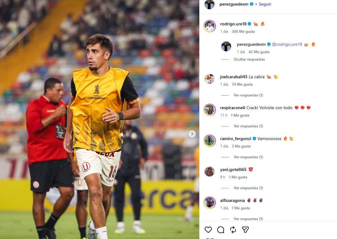 Rodrigo Ureña celebra el triunfo de Universitario en Libertadores con emotivo mensaje a Pérez Guedes — image 4