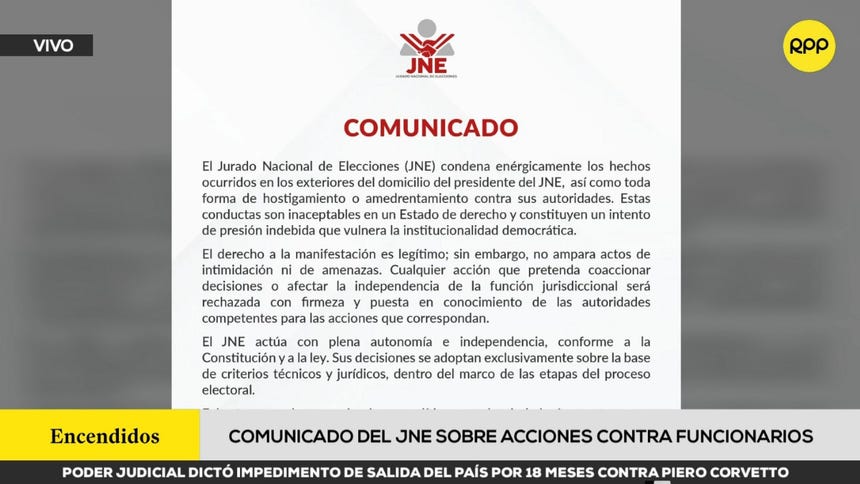 El JNE remarcó que 