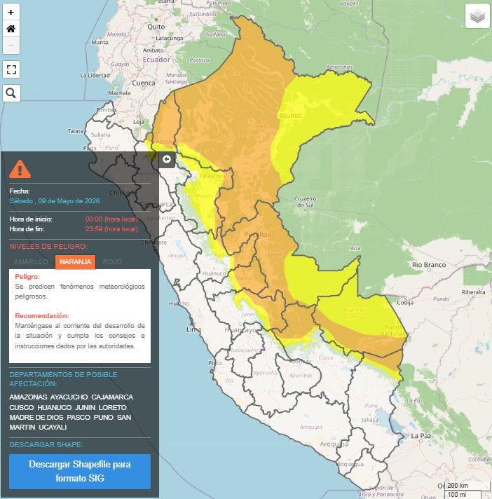 Primer friaje del año irrumpe en la selva peruana el 8 de mayo con alerta naranja en 12 regiones — image 4