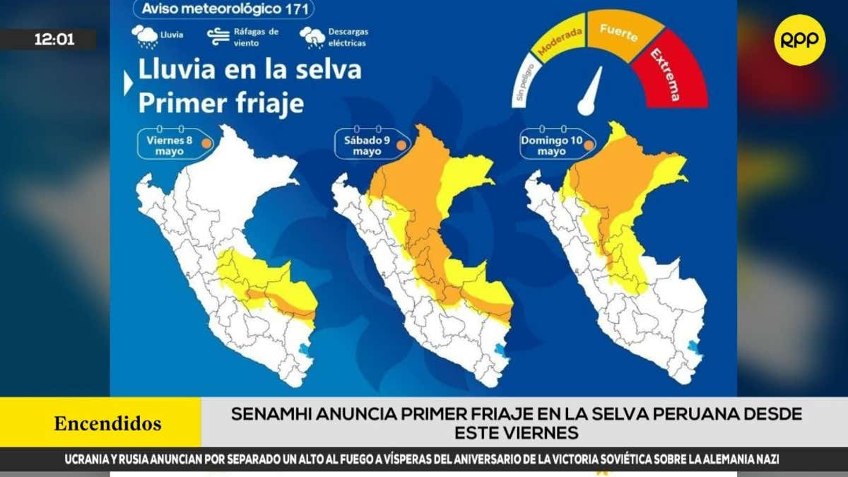 Primer friaje del año irrumpe en la selva peruana el 8 de mayo con alerta naranja en 12 regiones — image 3