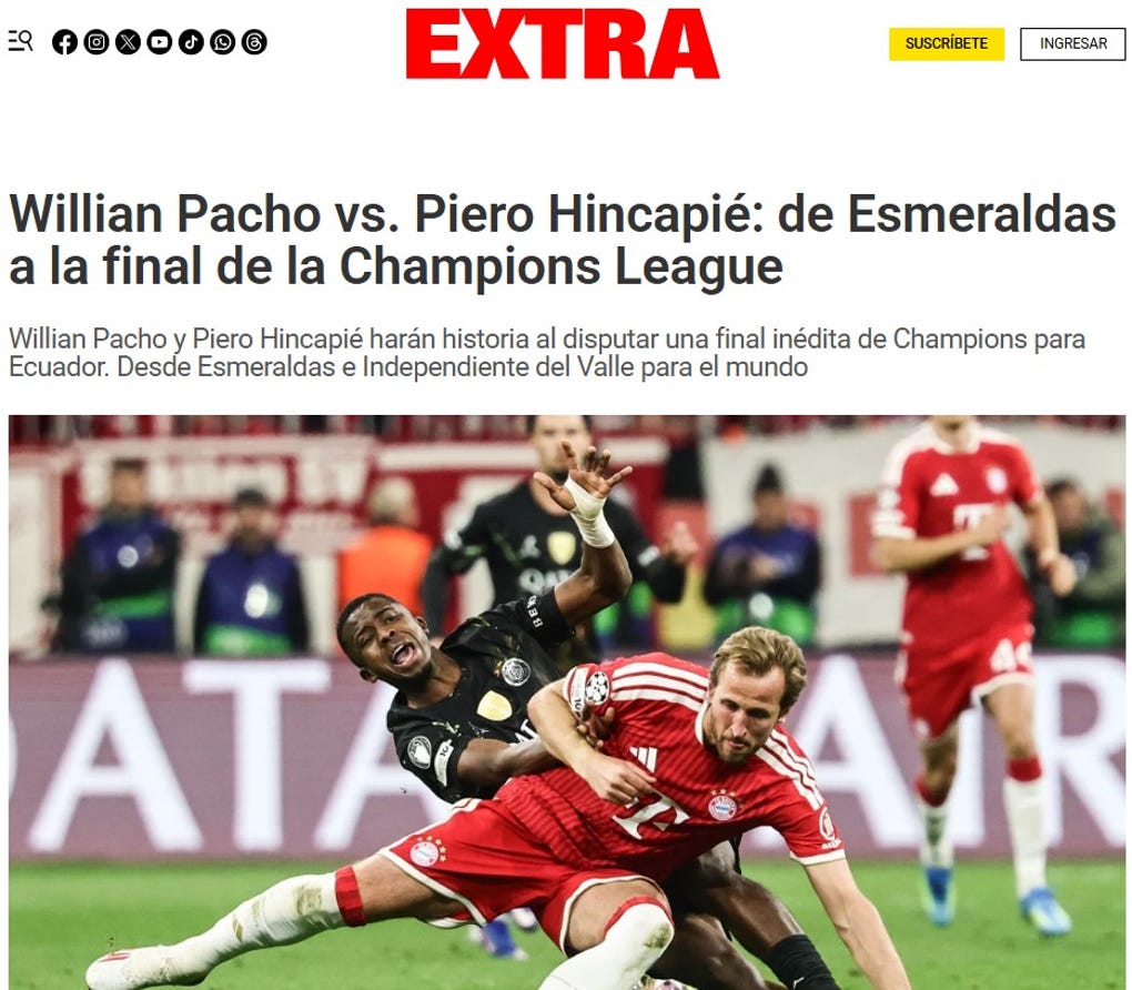 <strong>Extra de Ecuador:</strong> Willian Pacho vs. Piero Hincapié: de Esmeraldas a la final de la Champions League
