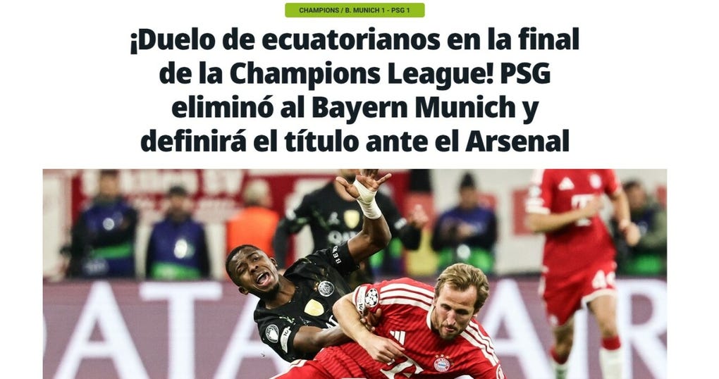 <strong>Olé de Ecuador:</strong> ¡Duelo de ecuatorianos en la final de la Champions League! PSG eliminó al Bayern Munich y definirá el título ante el Arsenal