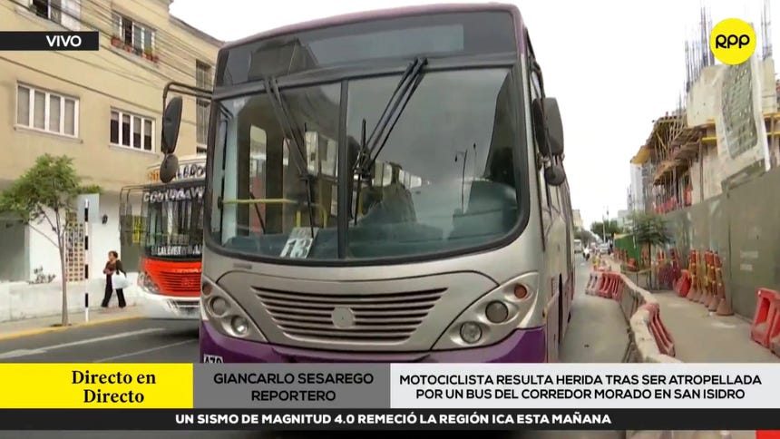 San Isidro: motociclista de delivery fue atropellada por bus del Corredor Morado