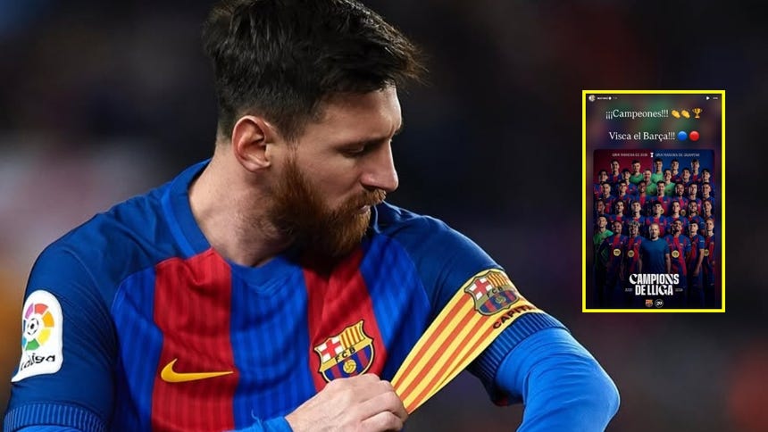Lionel Messi celebró el nuevo título del Barcelona en LaLiga: 