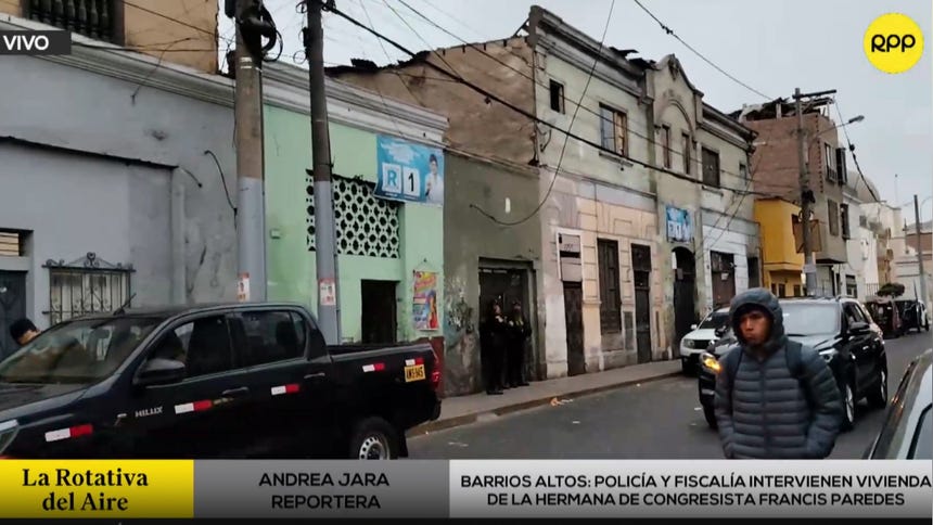 Fiscalía y PNP intervienen vivienda de la hermana de congresista Francis Paredes en Barrios Altos