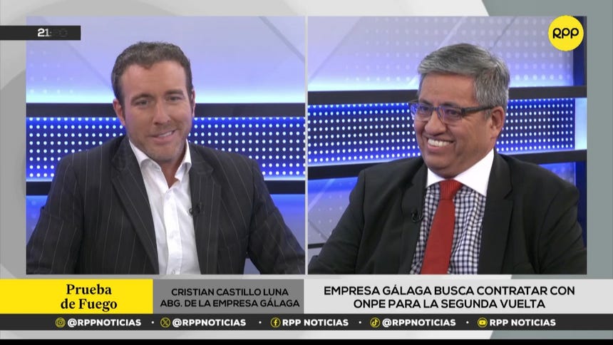 Empresa Galaga busca contratar con la ONPE para la segunda vuelta: 