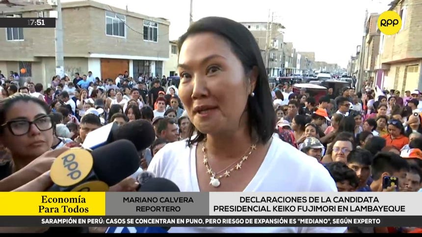Keiko Fujimori propone San Borja o Huaral como sede de debate presidencial ante pedido de Roberto Sánchez de ir a Chota