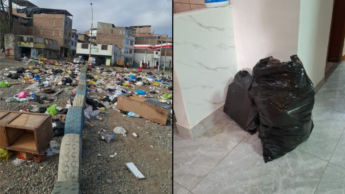 Decenas de bolsas de basura tiradas en plena vía pública en Villa El Salvador