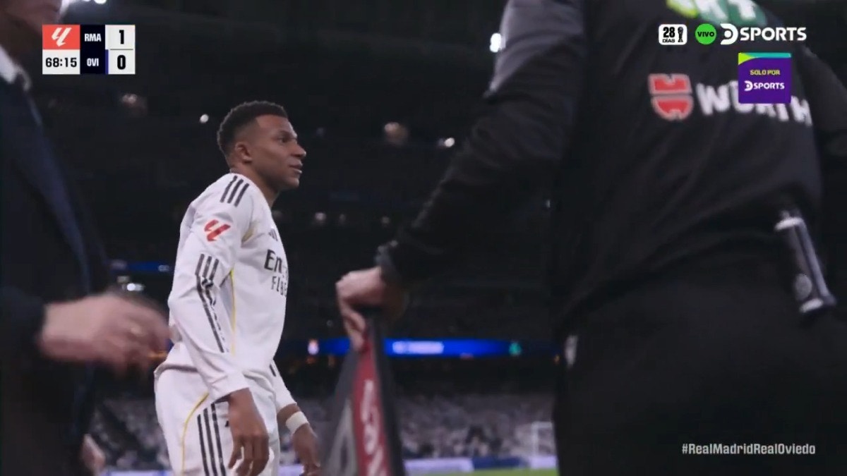 El ingreso de Kylian Mbappé en el Real Madrid vs Oviedo