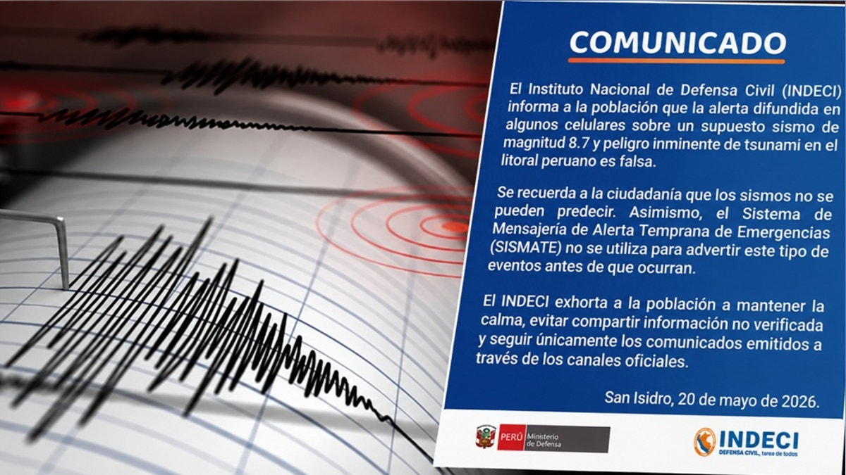 Indeci: alerta en celulares sobre supuesto sismo de magnitud 8.7 y peligro de tsunami es falsa