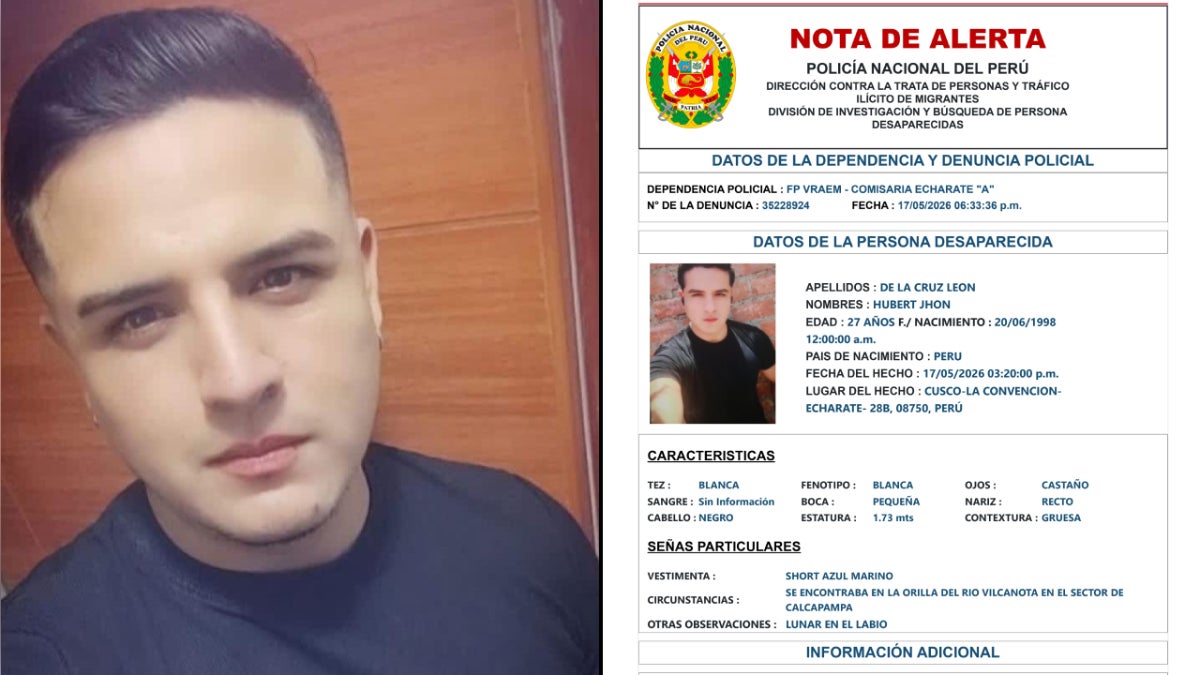 El joven desaparecido habría sido llevado por el caudal del río Vilcanota