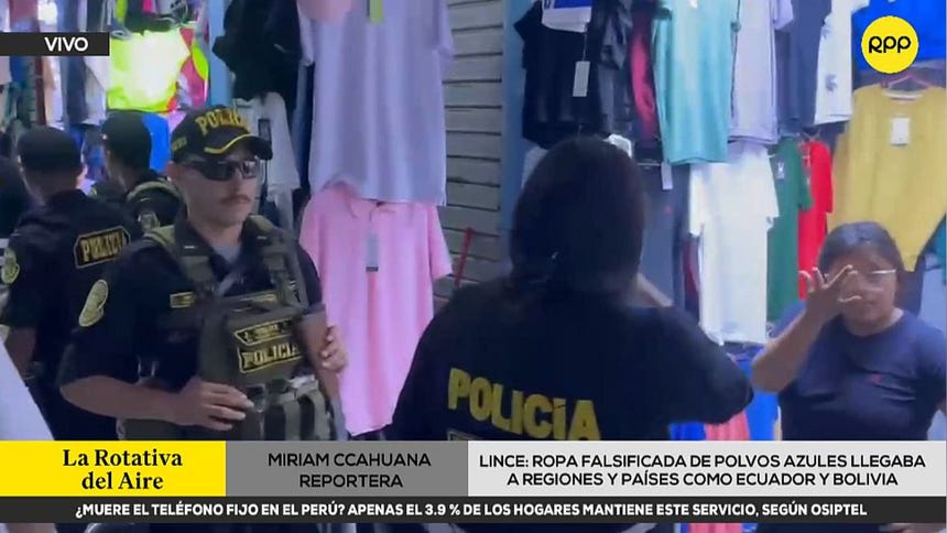 PNP intervino stands de Polvos Azules e incautó ropa falsificada valorizada en S/ 9 millones