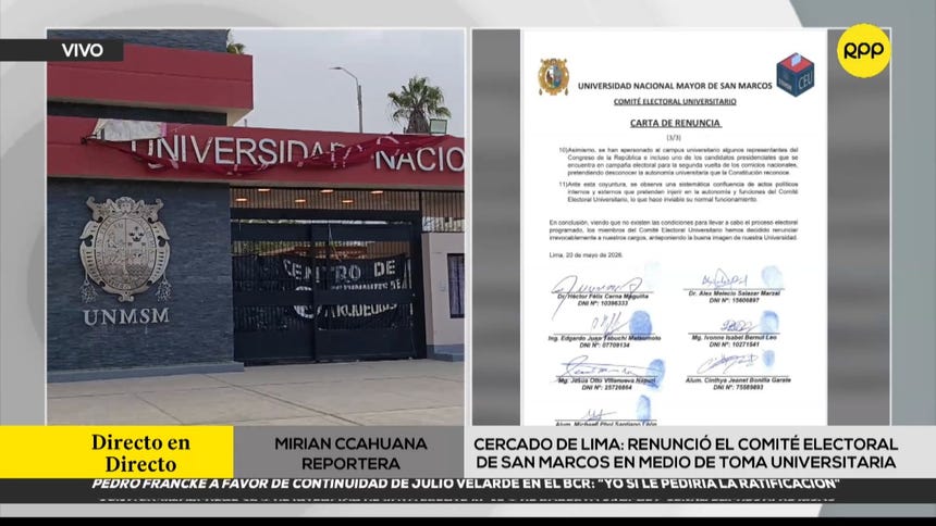 Renunció el Comité Electoral de San Marcos en el séptimo día de toma estudiantil