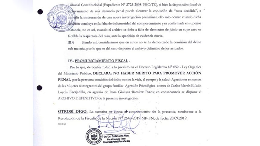 Nuevo jefe de la ONPE: las denuncias policiales de los postulantes aptos por la JNJ Pronunciamiento fiscal que desestima continuar la acción penal que presenta Carlos Loyola como descargo.