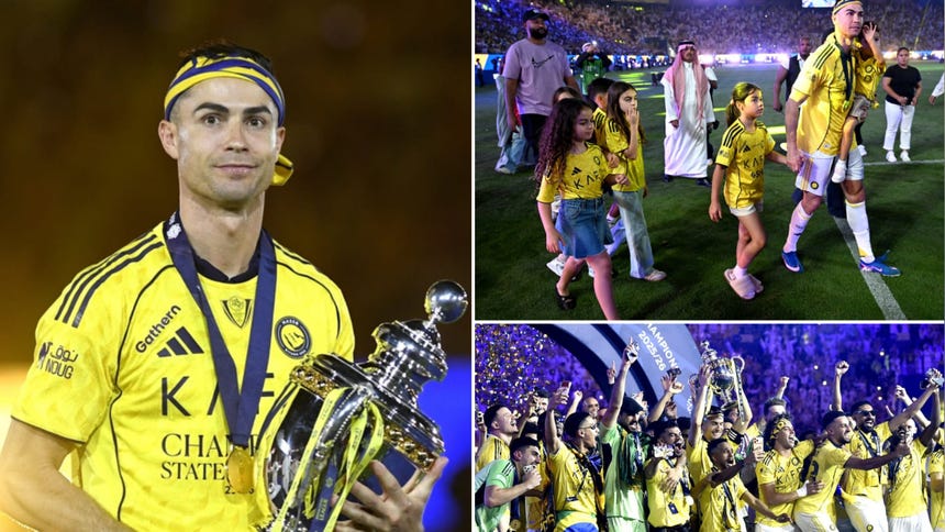 El festejo de campeón: Cristiano Ronaldo levantó con Al Nassr el título en Liga Saudí [FOTOS]