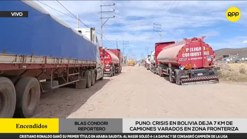 Puno: hasta siete kilómetros de camiones varados en la zona fronteriza por crisis en Bolivia