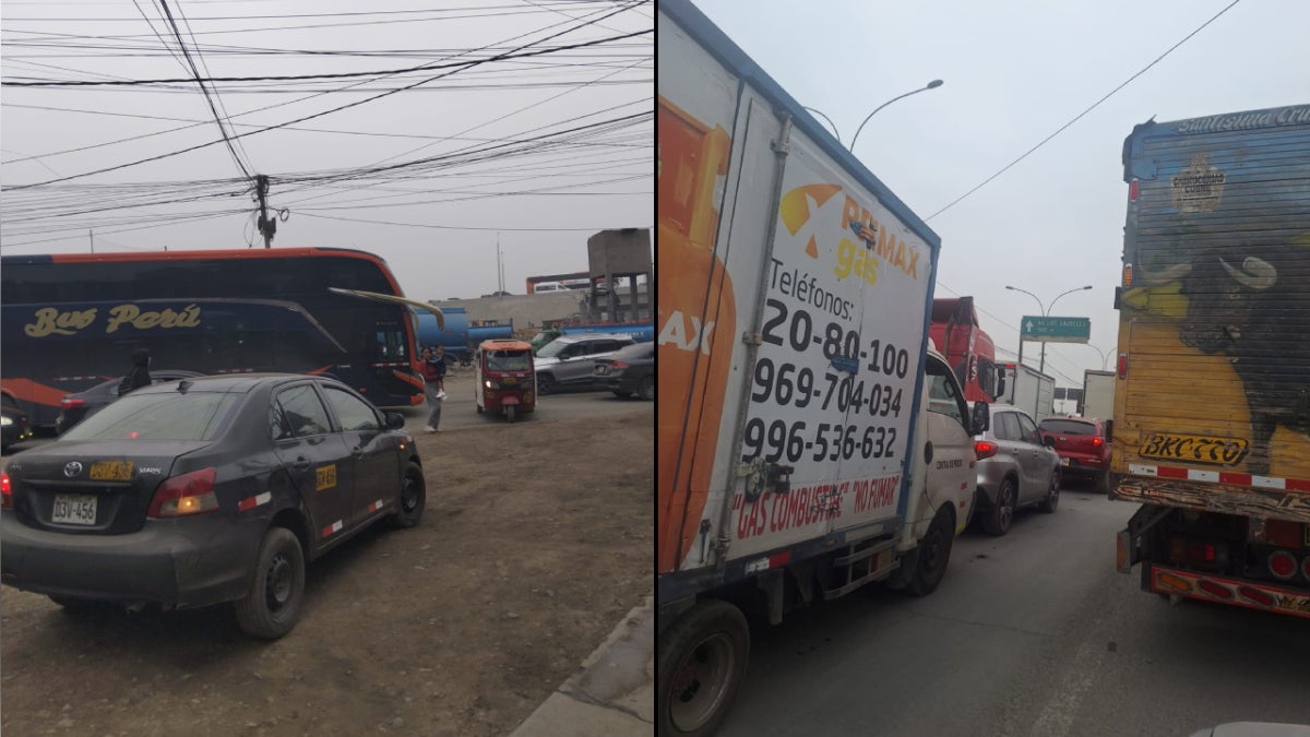 Decenas de carros detenidos en la Autopista Ramiro Prialé desde hace varias horas