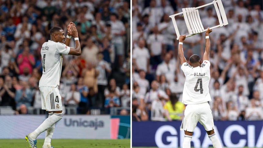 Alaba levanta una silla, como en la remontada ante el PSG, en su despedida de Real Madrid