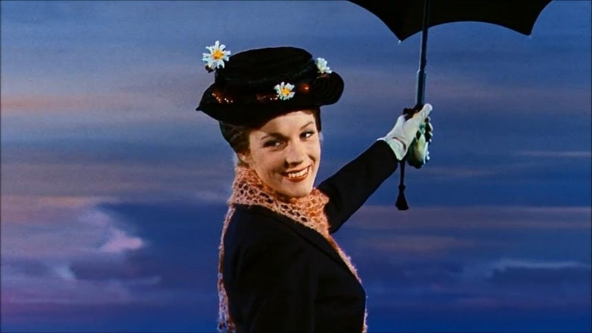 Julie Andrews ganó el Oscar en 1965 a mejor actriz por su interpretación en 'Mary Poppins'.