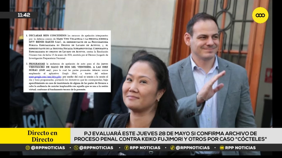 Caso Cócteles: Poder Judicial evaluará este jueves si confirma archivo de proceso penal contra Keiko Fujimori