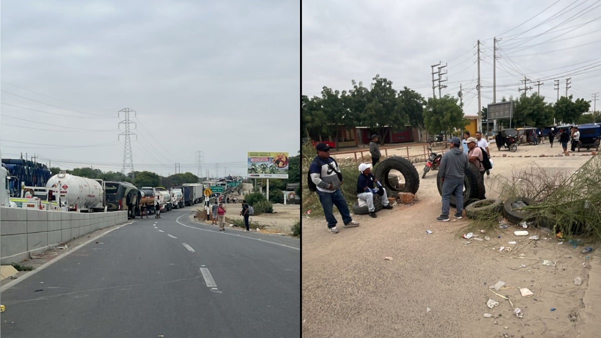 Decenas de agricultores arroceros bloquean la carretera en esta zona de Piura