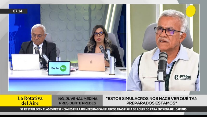 Ingeniero Juvenal Medina, presidente del Centro de Estudios y Prevención de Desastres (Predes). 