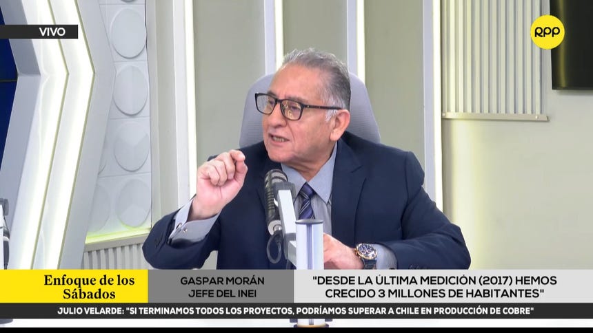 Jefe del INEI tras resultados del Censo Nacional 2025: 
