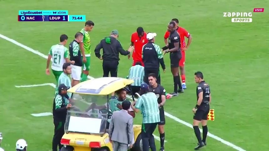 Así fue el atropello a un jugador de El Nacional.