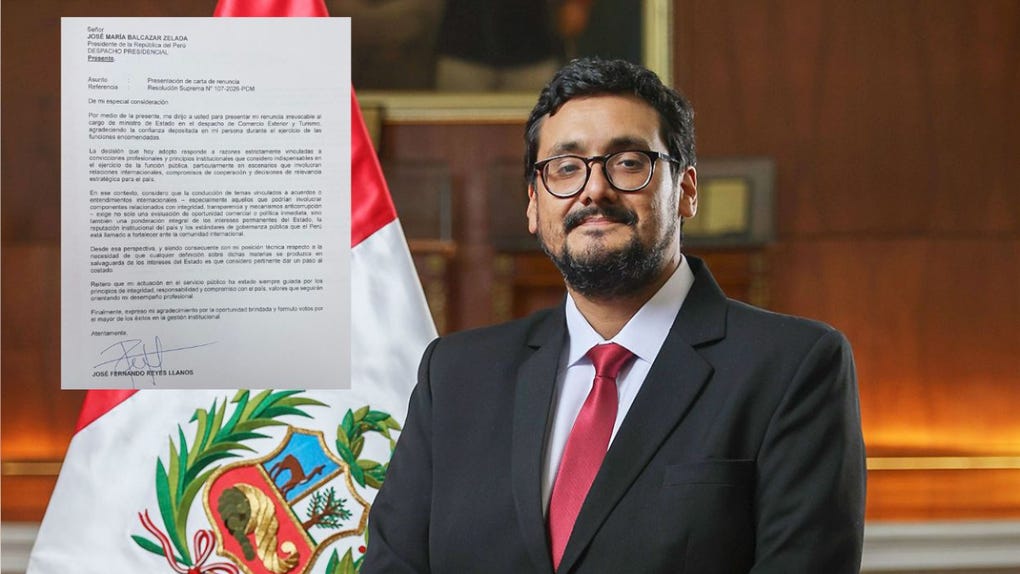 José Reyes renunció al Mincetur. 