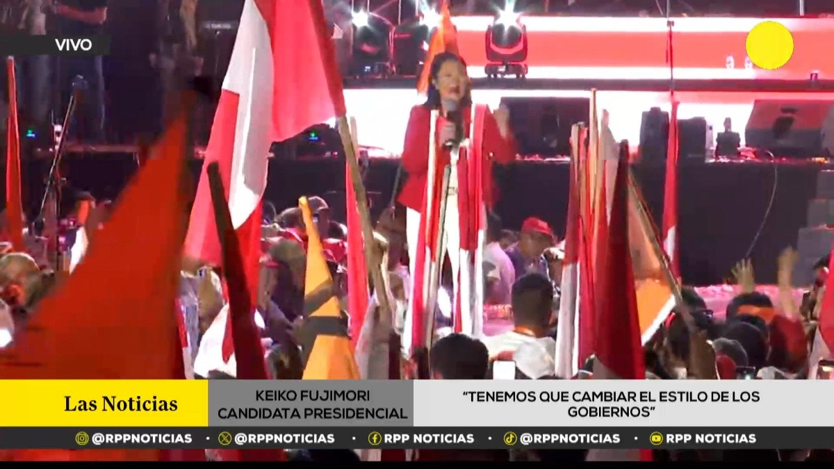 Keiko Fujimori cierra campaña en Lima con llamado a la unidad y promete un gobierno 