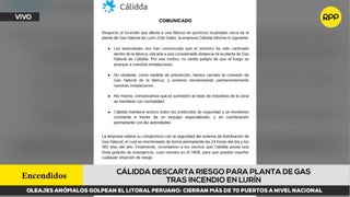 Cálidda descartó riesgo para su planta de gas natural tras incendio en Lurín