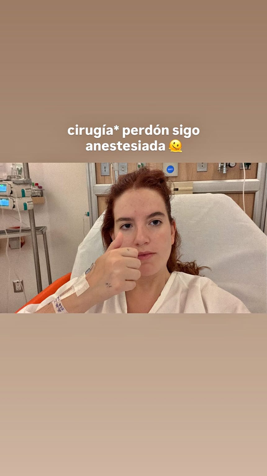 Nicole Zignago fue operada debido a una apendicitis.