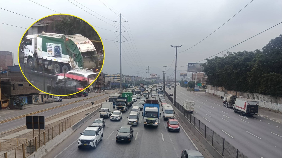 Caos en la Vía de Evitamiento por derrame de combustible: congestión vehicular se extendió por varios kilómetros