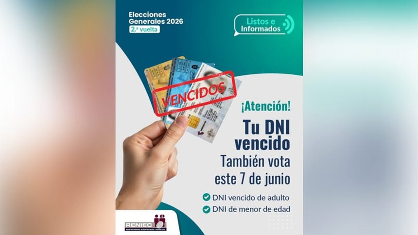 Votar con DNI vencido en Segunda Vuelta 2026