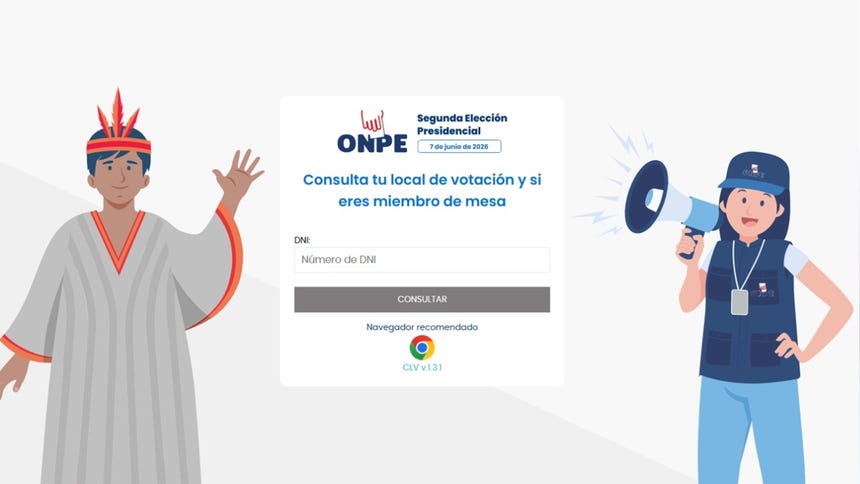 ONPE te permite revisar tu local de votación, número de mesa de sufragio y más información para Segunda Vuelta 2026