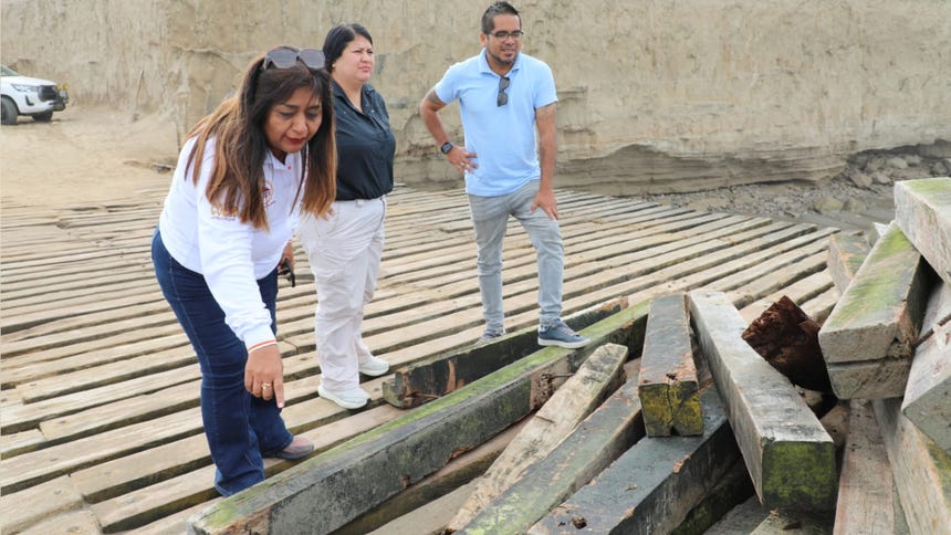 Autoridades realizaron una visita de evaluación al Muelle de Puerto Eten para verificar el nivel de afectación.