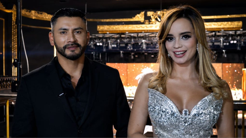 Jorge Santos, director de Reyes y Reinas del Perú, y Denmar Arrieche, exdirectora.