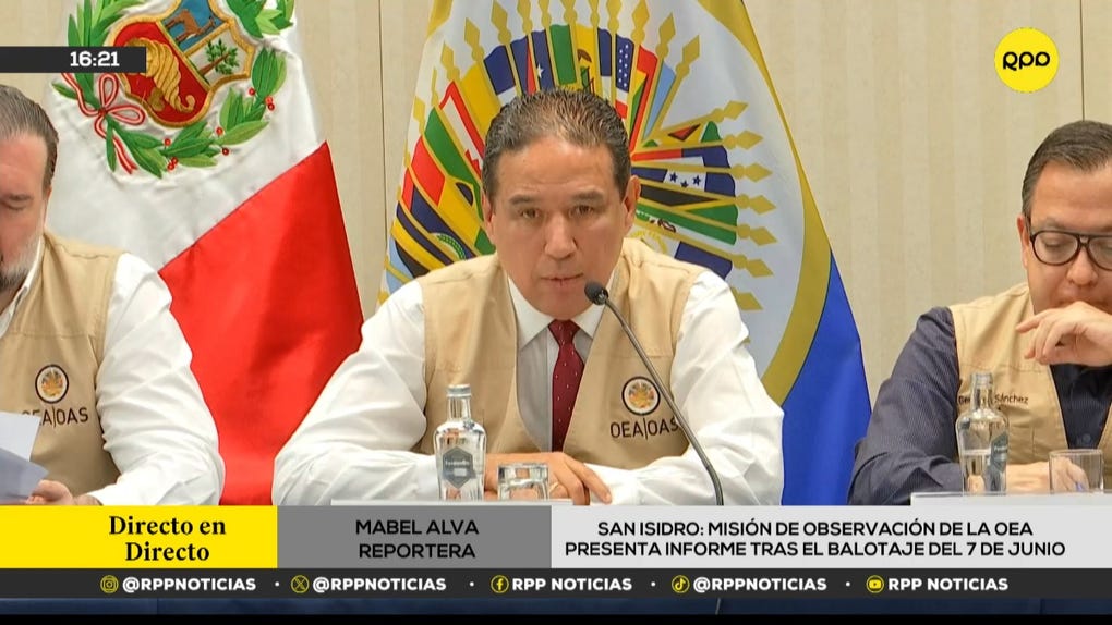 Misión de Observación de la OEA presenta informe tras balotaje del 7 de junio