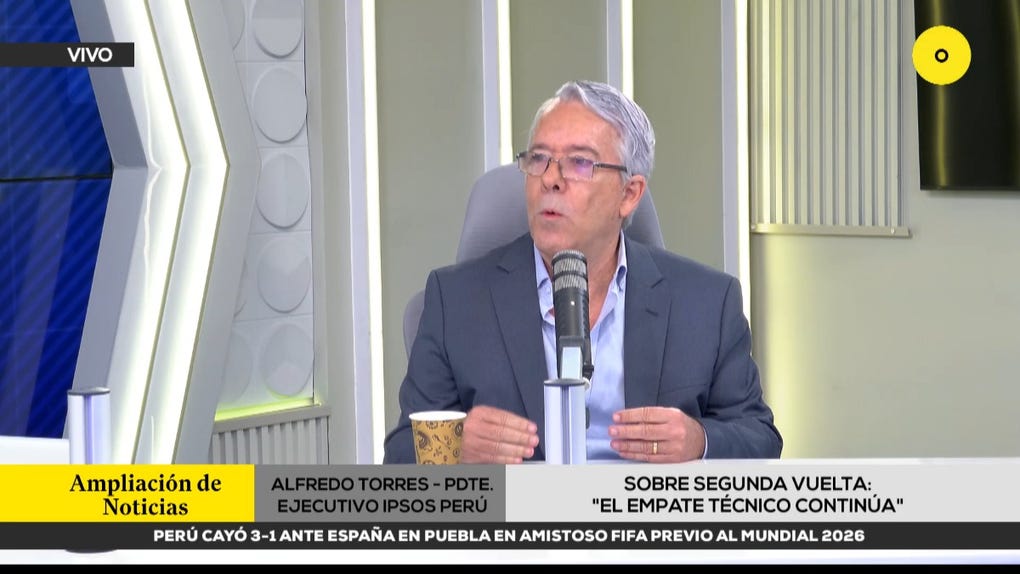 Alfredo Torres, presidente de IPSOS, señaló que se deben esperar los resultados oficiales de la ONPE. 