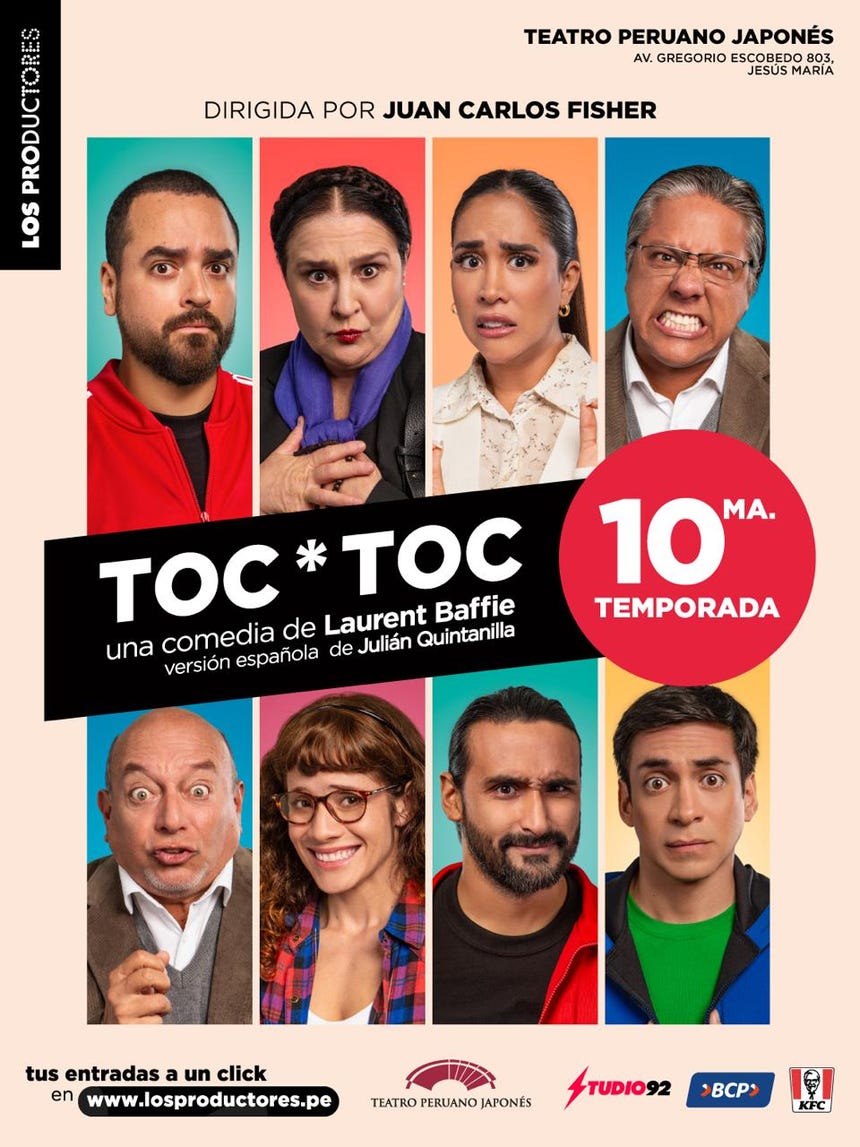 Desde su estreno en Lima en 2012, 'TOC*TOC' ha superado los 500 mil espectadores y se mantiene como uno de los mayores éxitos teatrales del país.