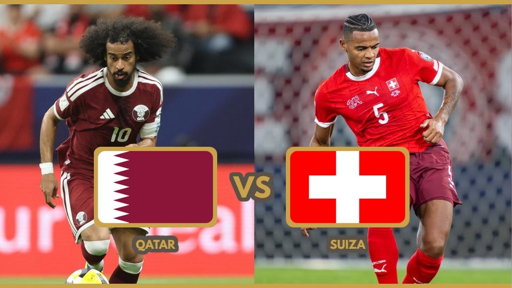 Señal de partido, Qatar vs Suiza por el Mundial 2026.