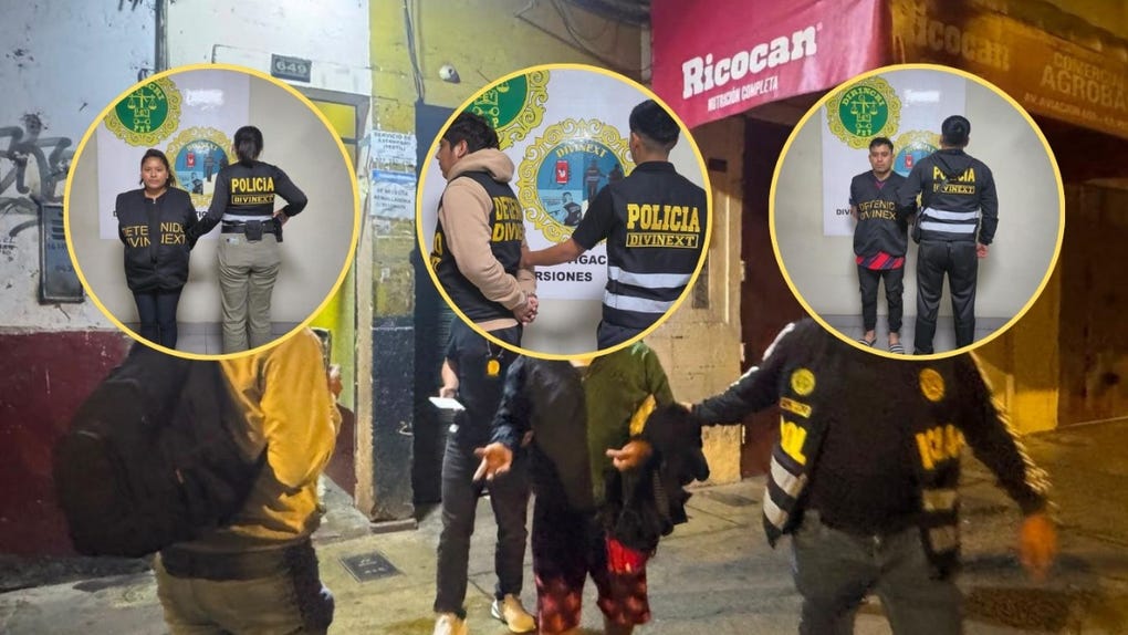 Los intervenidos fueron identificados como Talía Matos Ramírez, alias Tali, de 19 años; Jonathan Calderón Ventura, alias John, de 20 años; y Anderson Vilcacuri, alias La Vaca, de 29 años.