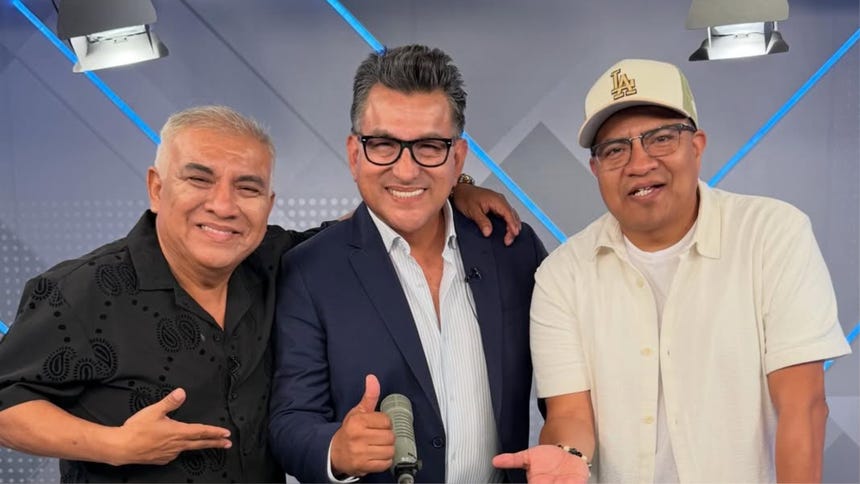 Manolo Rojas, Hernán Vidaurre y Daniel Marquina en Los Chistosos, de RPP.