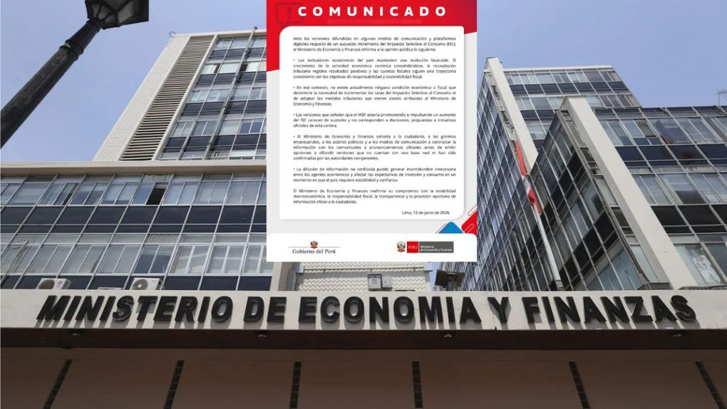 MEF niega que se plantee un incremento del ISC y de otros impuestos. 