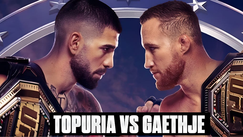 Guía TV del Topuria vs Gaethje en el UFC Freedom 250 en vivo por TV y streaming