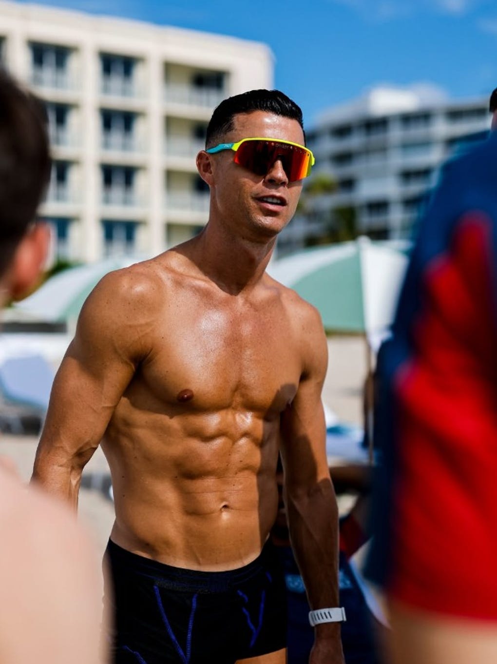 Cristiano Ronaldo lució su excelente físico antes de jugar en el Portugal vs Congo el miércoles en Houston.