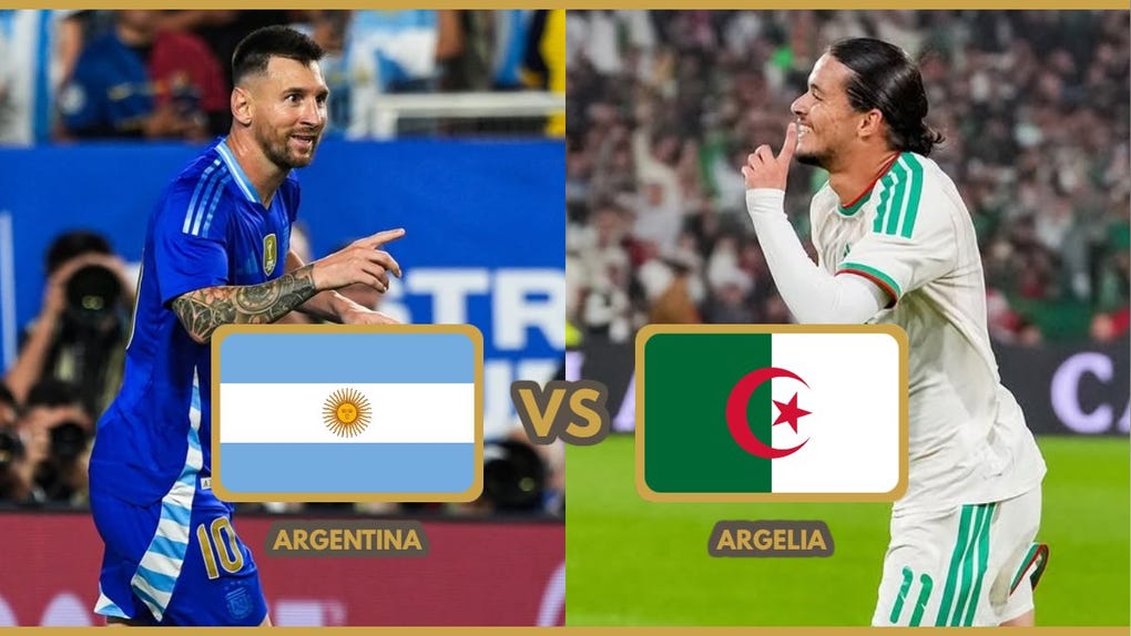Señal de partido, Argentina vs Argelia por la Copa del Mundo.